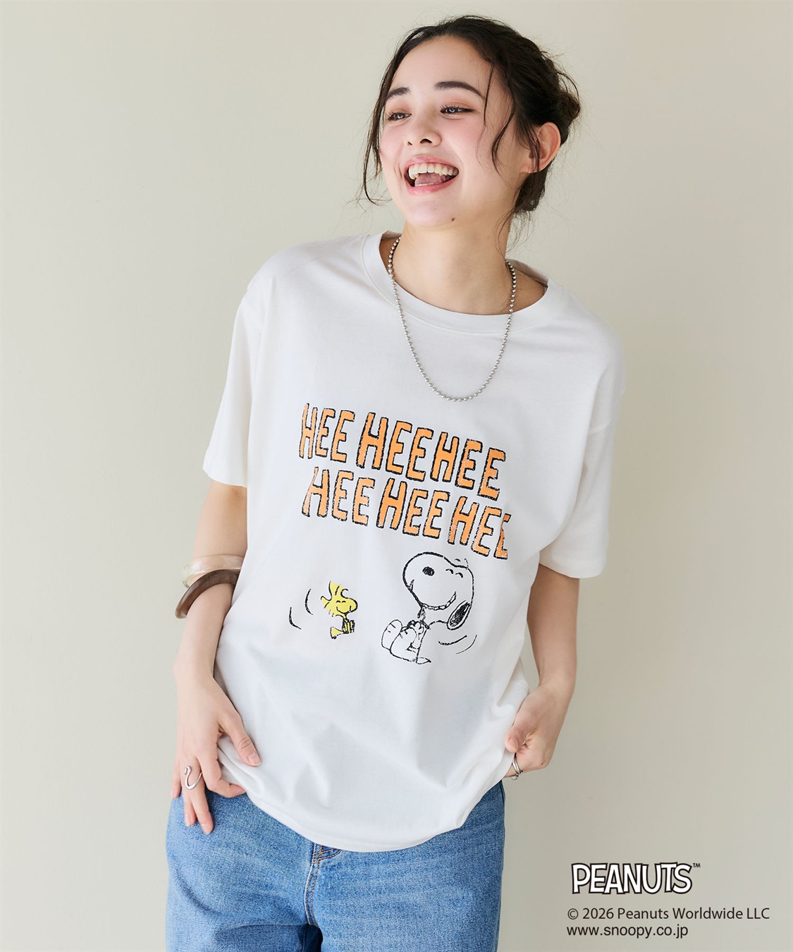 chara station 【PEANUTS/ピーナッツ】スヌーピー/SNOOPYヴィンテージ風カスレプリント半袖Tシャツ_sub_3