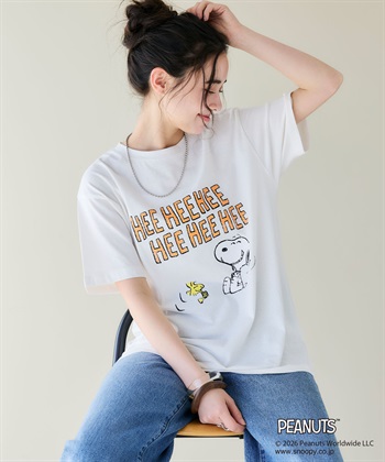 chara station 【PEANUTS/ピーナッツ】スヌーピー/SNOOPYヴィンテージ風カスレプリント半袖Tシャツ_subthumb_4