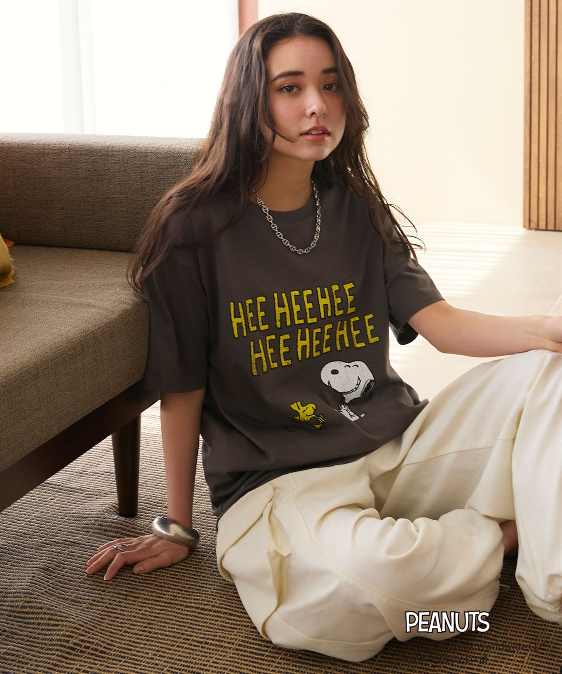 chara station 【PEANUTS/ピーナッツ】スヌーピー/SNOOPYヴィンテージ風カスレプリント半袖Tシャツ_sub_8
