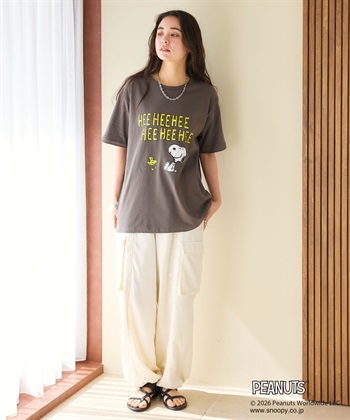 chara station 【PEANUTS/ピーナッツ】スヌーピー/SNOOPYヴィンテージ風カスレプリント半袖Tシャツ_subthumb_12