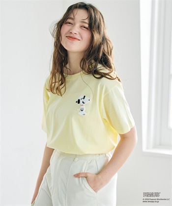 chara station 【PEANUTS/ピーナッツ】SNOOPY/スヌーピーワンポイントサガラ刺繍半袖Tシャツ_subthumb_5