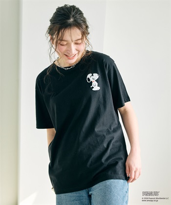 chara station 【PEANUTS/ピーナッツ】SNOOPY/スヌーピーワンポイントサガラ刺繍半袖Tシャツ_subthumb_11