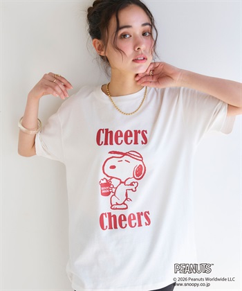 chara station 【PEANUTS/ピーナッツ】SNOOPY/スヌーピー『Cheers』プリント半袖Tシャツ_subthumb_13