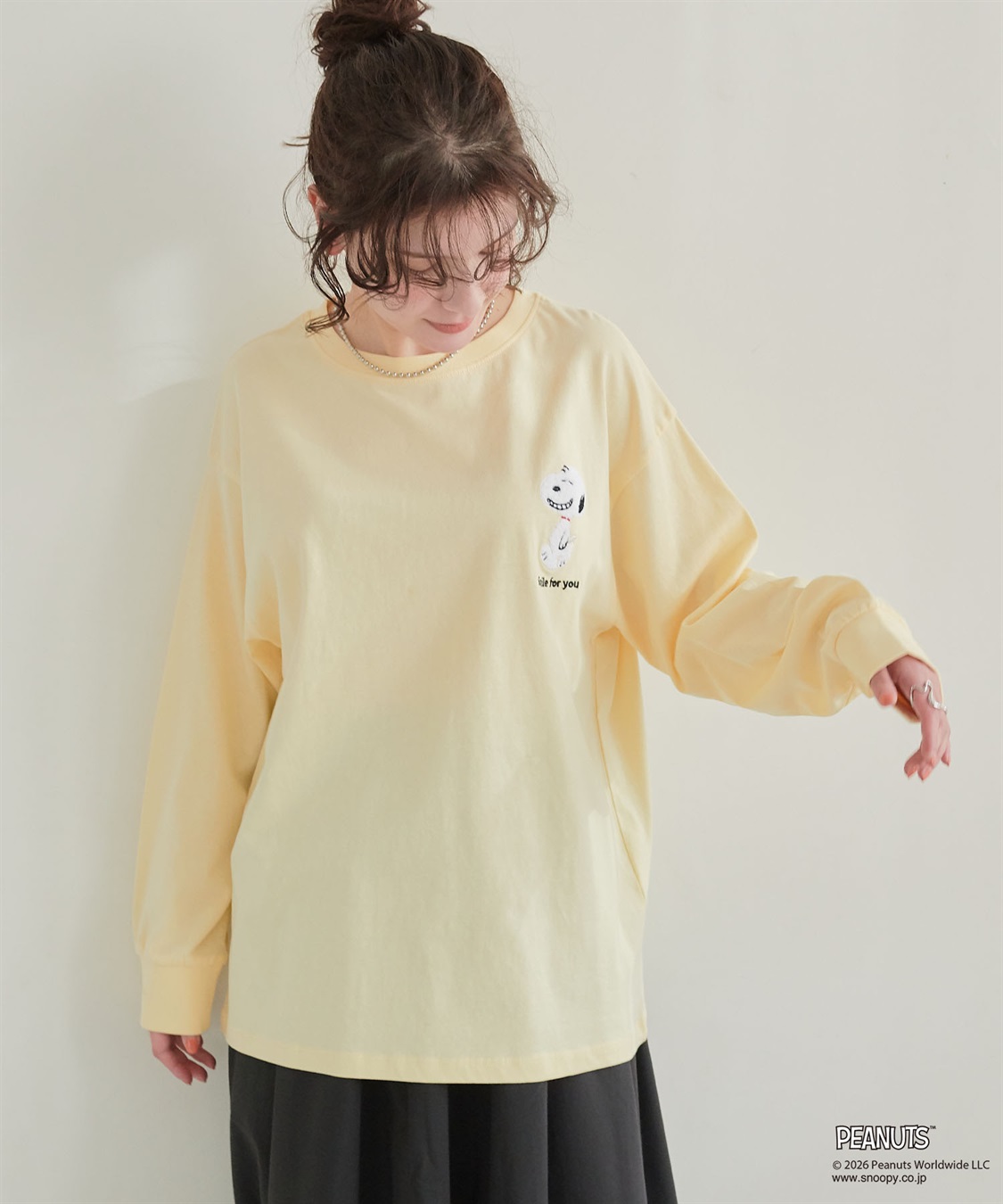 chara station 【PEANUTS/ピーナッツ】スヌーピー/SNOOPY サガラ刺繍ロンT◆別注◆_sub_2