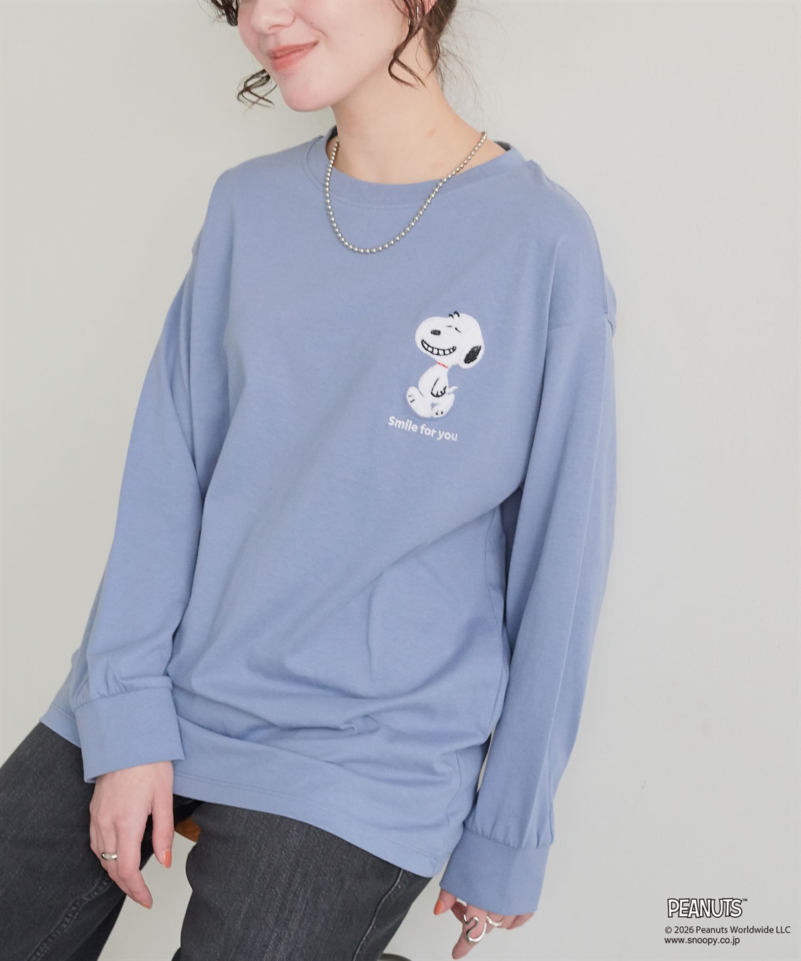 chara station 【PEANUTS/ピーナッツ】スヌーピー/SNOOPY サガラ刺繍ロンT◆別注◆_sub_3