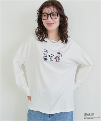 chara station 【PEANUTS/ピーナッツ】SNOOPY/スヌーピーフロント刺繍デザインロンT◆別注◆_subthumb_3