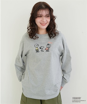 chara station 【PEANUTS/ピーナッツ】SNOOPY/スヌーピーフロント刺繍デザインロンT◆別注◆_subthumb_4