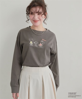 chara station 【PEANUTS/ピーナッツ】SNOOPY/スヌーピーフロント刺繍デザインロンT◆別注◆_subthumb_28