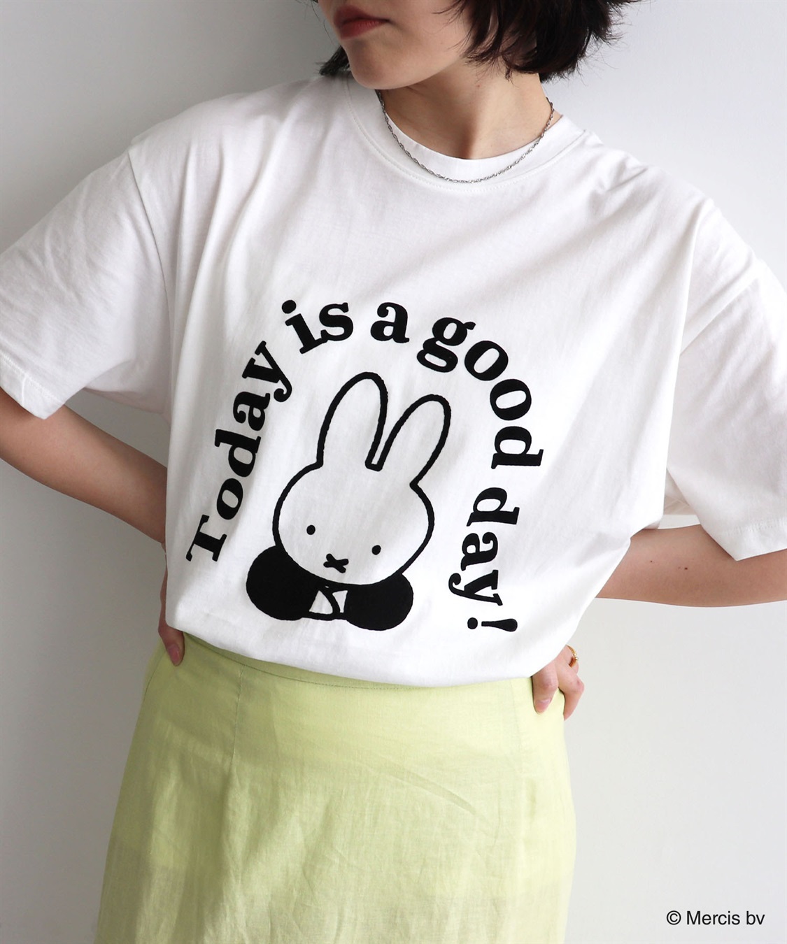 chara station 【miffy/ミッフィー】英字プリント半袖Tシャツ_sub_1