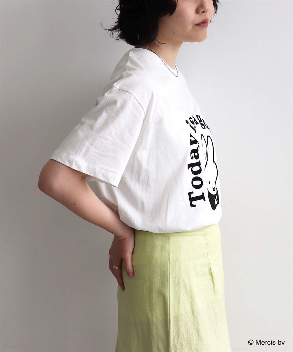 chara station 【miffy/ミッフィー】英字プリント半袖Tシャツ_sub_5