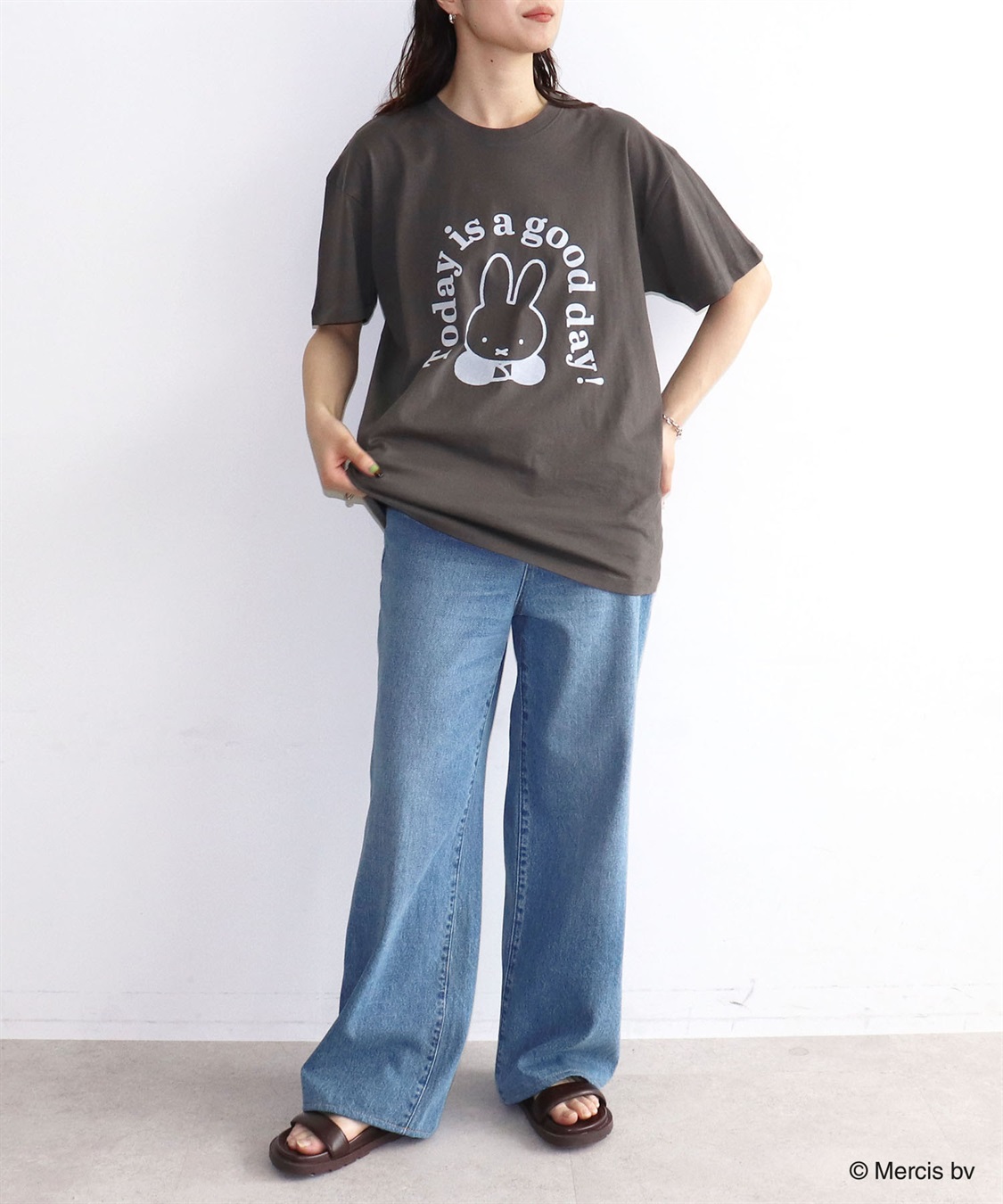 chara station 【miffy/ミッフィー】英字プリント半袖Tシャツ_sub_20