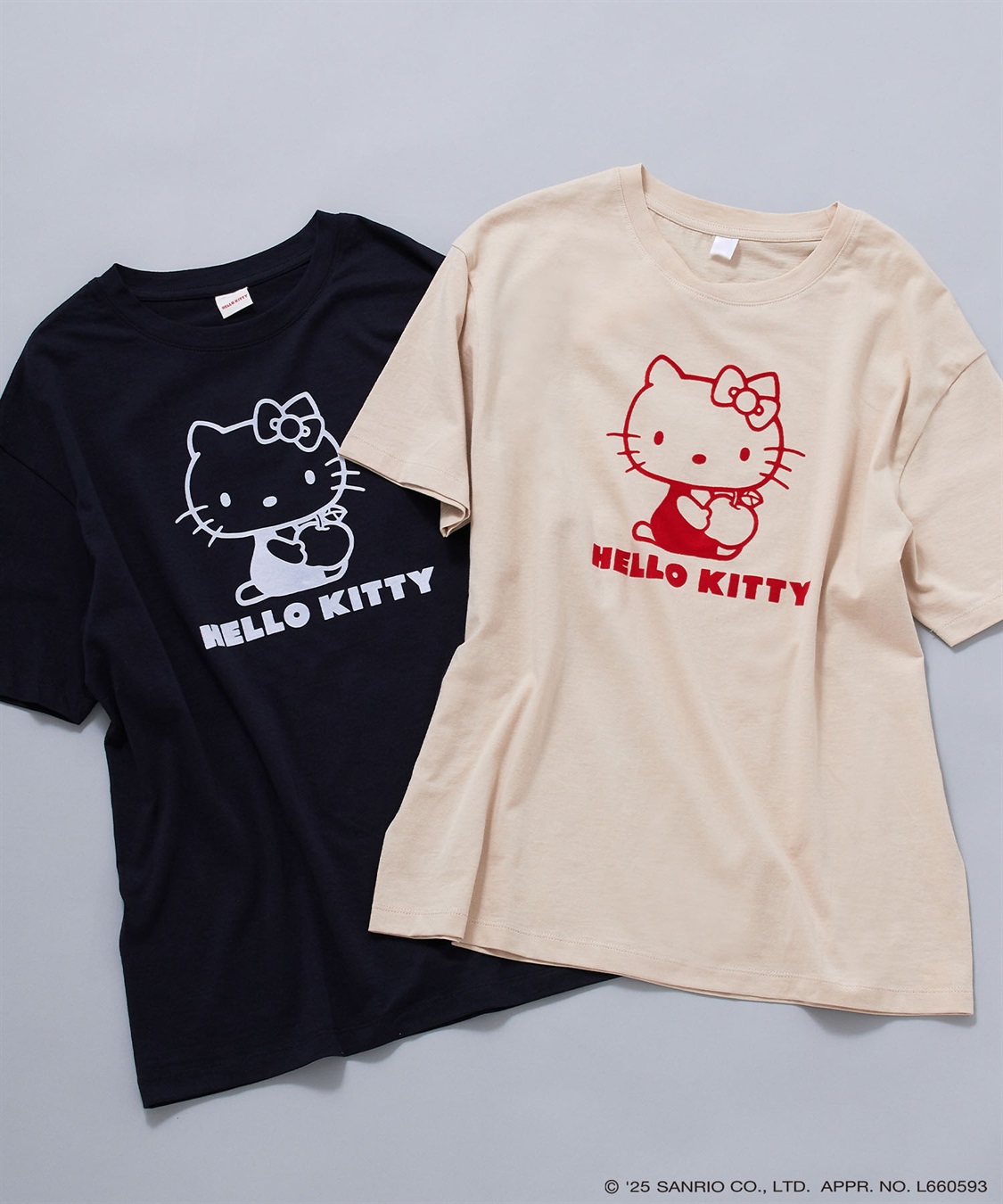 chara station 【sanrio characters】HELLO KITTY/ハローキティ フロッキープリント半袖Ｔシャツ《サンリオキャラクターズ》_sub_1