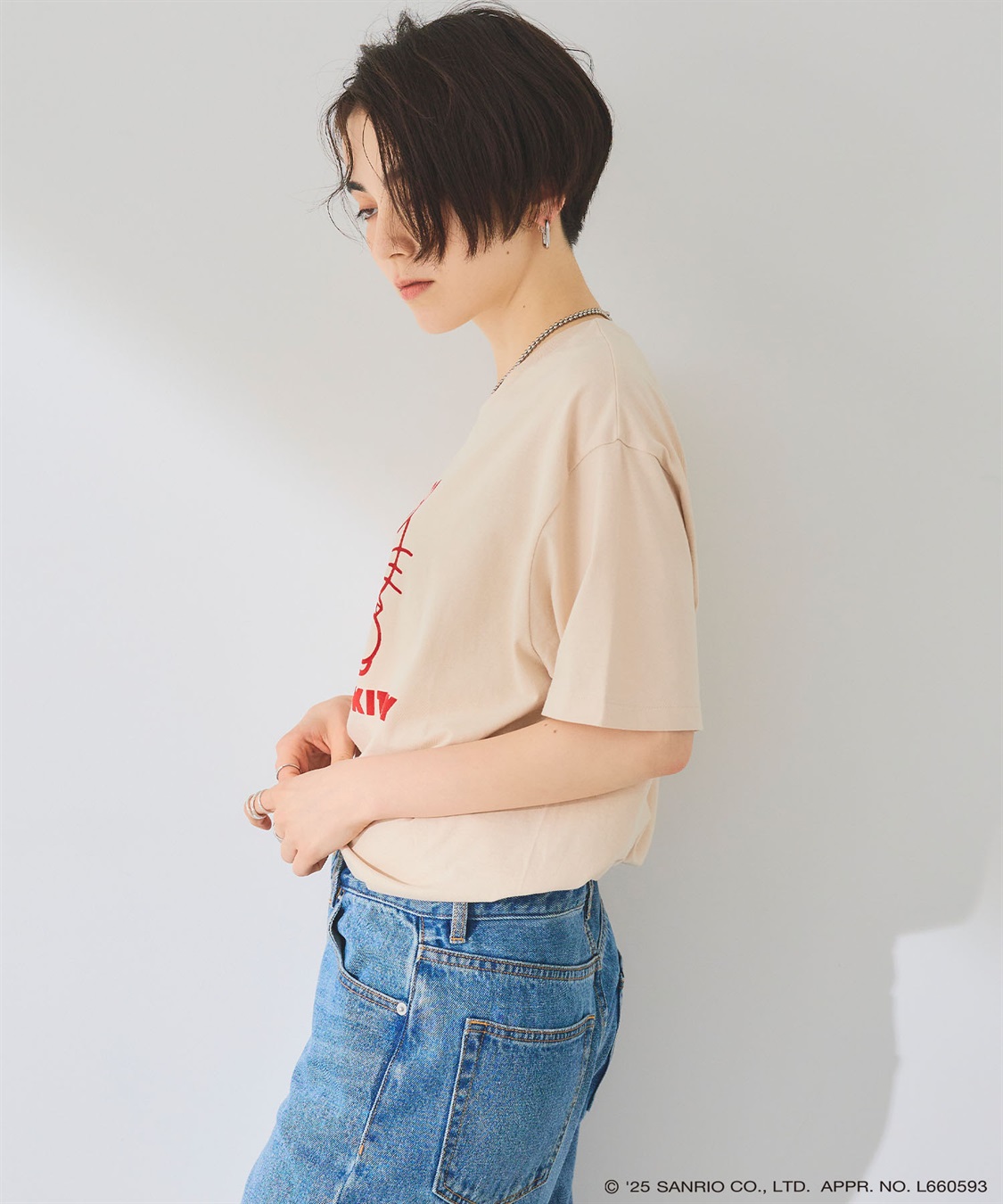 chara station 【sanrio characters】HELLO KITTY/ハローキティ フロッキープリント半袖Ｔシャツ《サンリオキャラクターズ》_sub_6