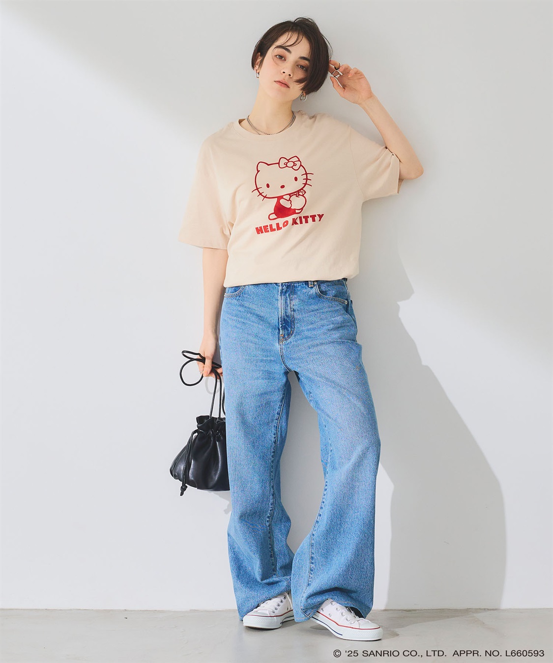 chara station 【sanrio characters】HELLO KITTY/ハローキティ フロッキープリント半袖Ｔシャツ《サンリオキャラクターズ》_sub_7