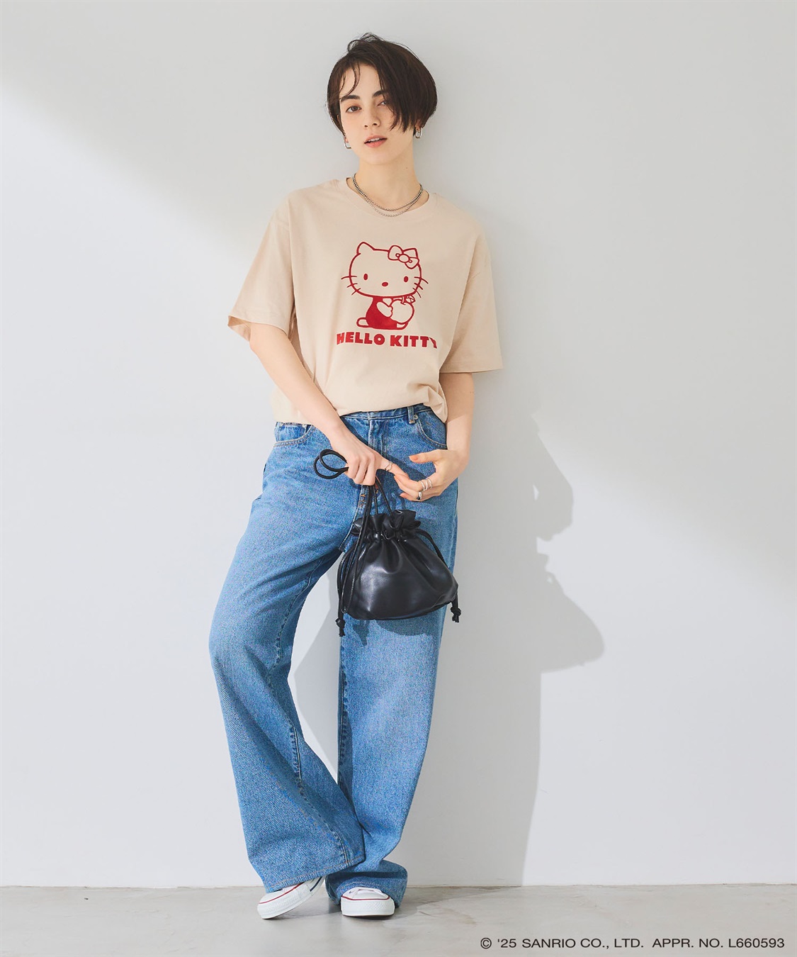 chara station 【sanrio characters】HELLO KITTY/ハローキティ フロッキープリント半袖Ｔシャツ《サンリオキャラクターズ》_sub_8