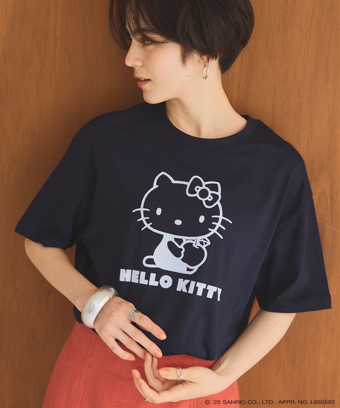 chara station 【sanrio characters】HELLO KITTY/ハローキティ フロッキープリント半袖Ｔシャツ《サンリオキャラクターズ》_sub_10