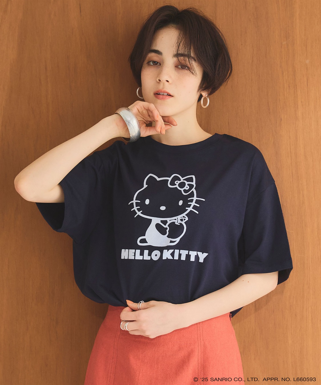 chara station 【sanrio characters】HELLO KITTY/ハローキティ フロッキープリント半袖Ｔシャツ《サンリオキャラクターズ》_sub_12