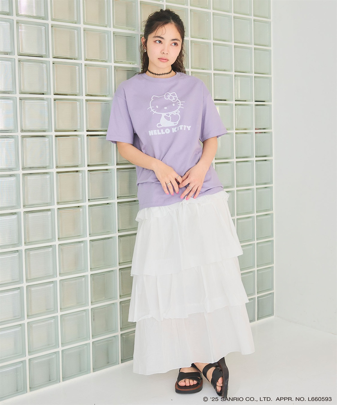chara station 【sanrio characters】HELLO KITTY/ハローキティ フロッキープリント半袖Ｔシャツ《サンリオキャラクターズ》_sub_22