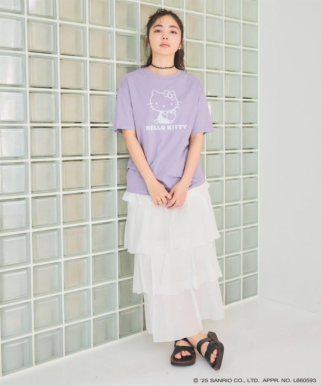 chara station 【sanrio characters】HELLO KITTY/ハローキティ フロッキープリント半袖Ｔシャツ《サンリオキャラクターズ》_sub_23