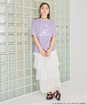 chara station 【sanrio characters】HELLO KITTY/ハローキティ フロッキープリント半袖Ｔシャツ《サンリオキャラクターズ》_subthumb_23