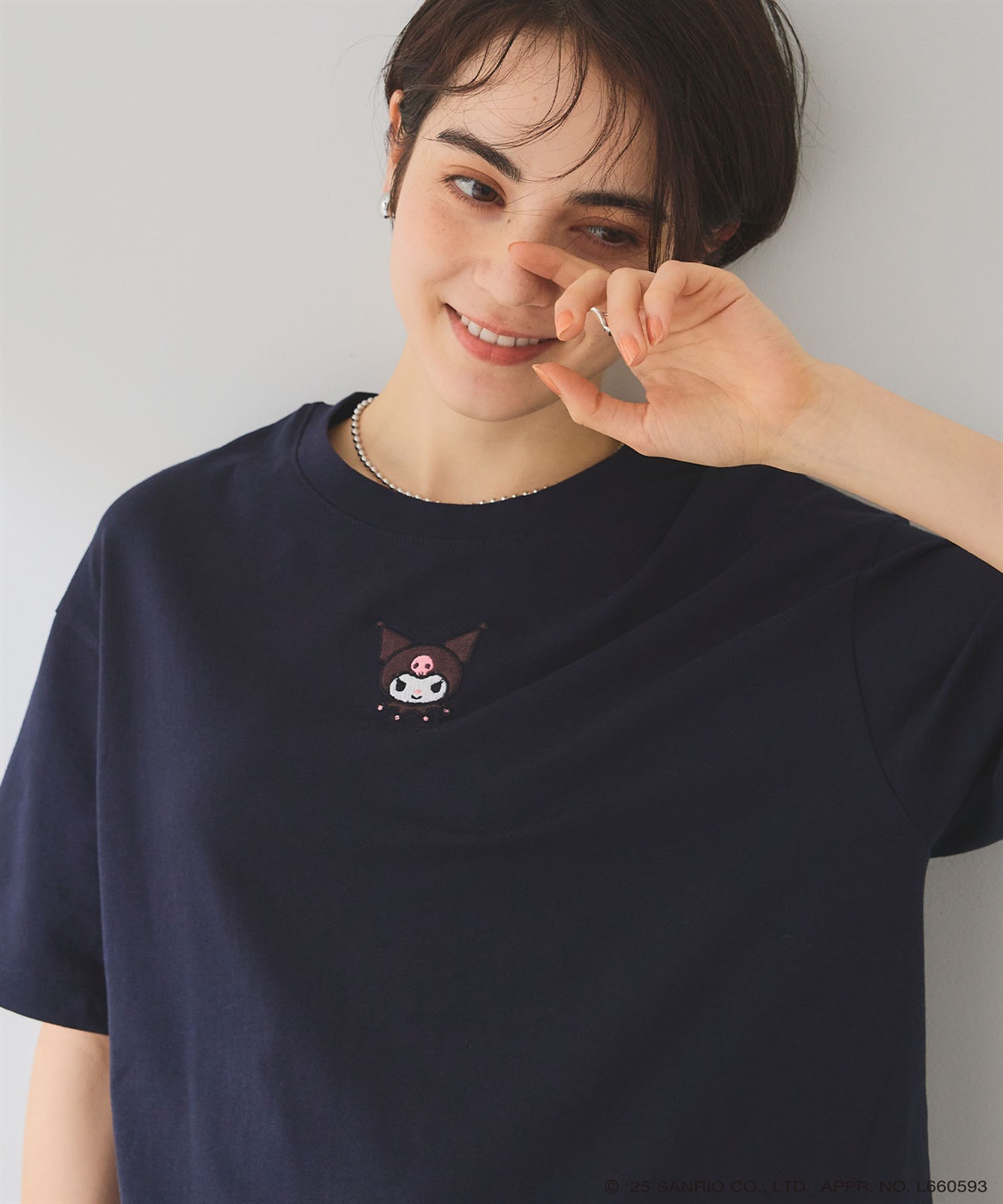 chara station 【sanrio characters】KUROMI/クロミ刺繍デザイン半袖Tシャツ《サンリオキャラクターズ》_sub_21