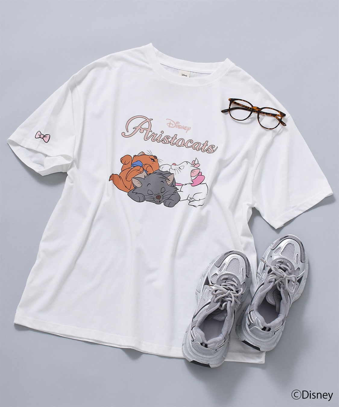 Life Style by cross marche 【Disney/ディズニー】おしゃれキャット・マリー＆ベルリオーズ＆トゥルーズ・プリント半袖Tシャツ（The Aristocats）_sub_1