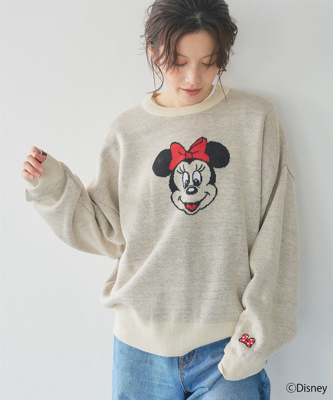 chara station 【Disney/ディズニー】Minnie Mouse/ミニーマウス/ジャガードニットプルオーバー_sub_7