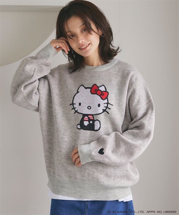 chara station 【sanrio characters】HELLO KITTY/ハローキティジャガードニット/クラシック/レトロ《サンリオキャラクターズ》_subthumb_1