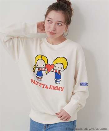 chara station 【sanrio characters】パティ＆ジミープリント裏毛ドロップショルダーレトロプリントスウェットプルオーバー《サンリオキャラクターズ》_subthumb_5