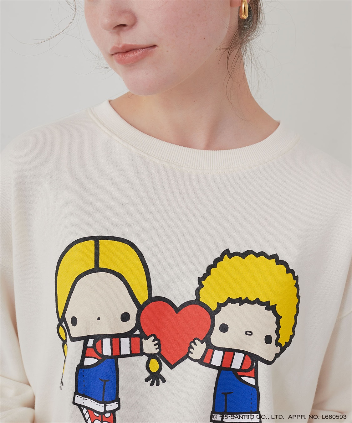 chara station 【sanrio characters】パティ＆ジミープリント裏毛ドロップショルダーレトロプリントスウェットプルオーバー《サンリオキャラクターズ》_sub_13