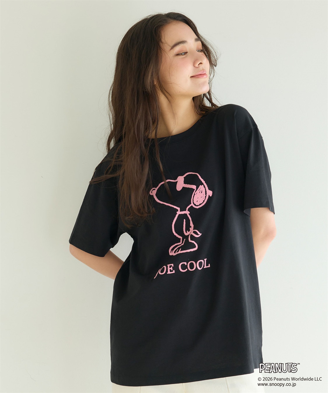 chara station 【PEANUTS/ピーナッツ】SNOOPY/スヌーピー「JOE COOL」フロッキープリントTシャツ_sub_4