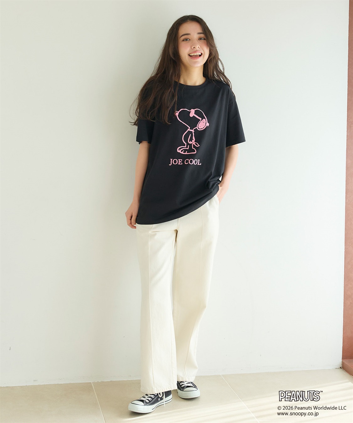 chara station 【PEANUTS/ピーナッツ】SNOOPY/スヌーピー「JOE COOL」フロッキープリントTシャツ_sub_8