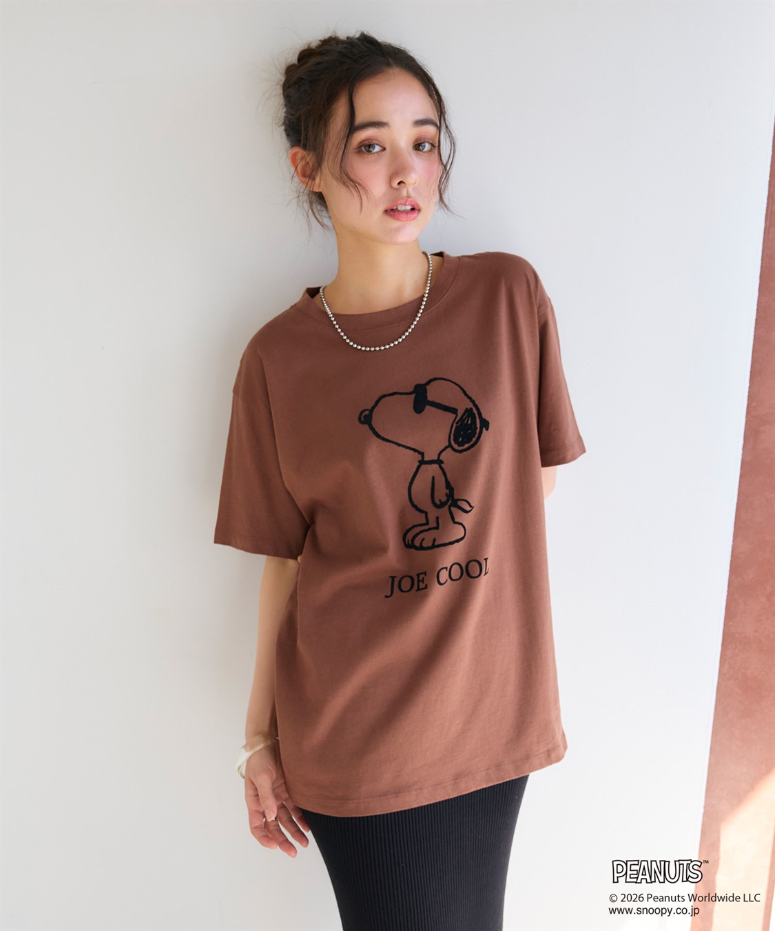 chara station 【PEANUTS/ピーナッツ】SNOOPY/スヌーピー「JOE COOL」フロッキープリントTシャツ_sub_11