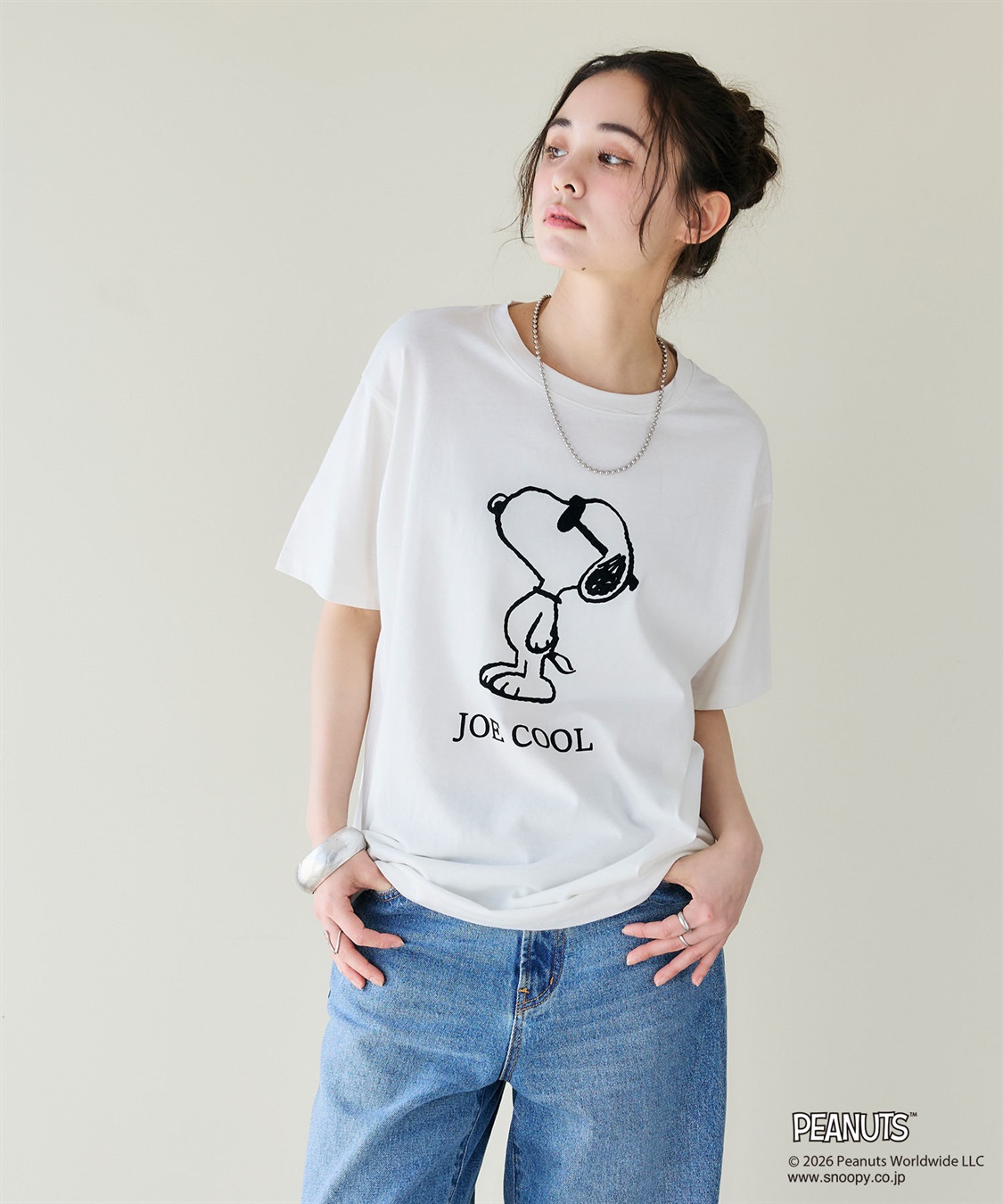 chara station 【PEANUTS/ピーナッツ】SNOOPY/スヌーピー「JOE COOL」フロッキープリントTシャツ_sub_17