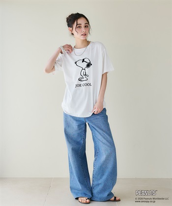 chara station 【PEANUTS/ピーナッツ】SNOOPY/スヌーピー「JOE COOL」フロッキープリントTシャツ_subthumb_19