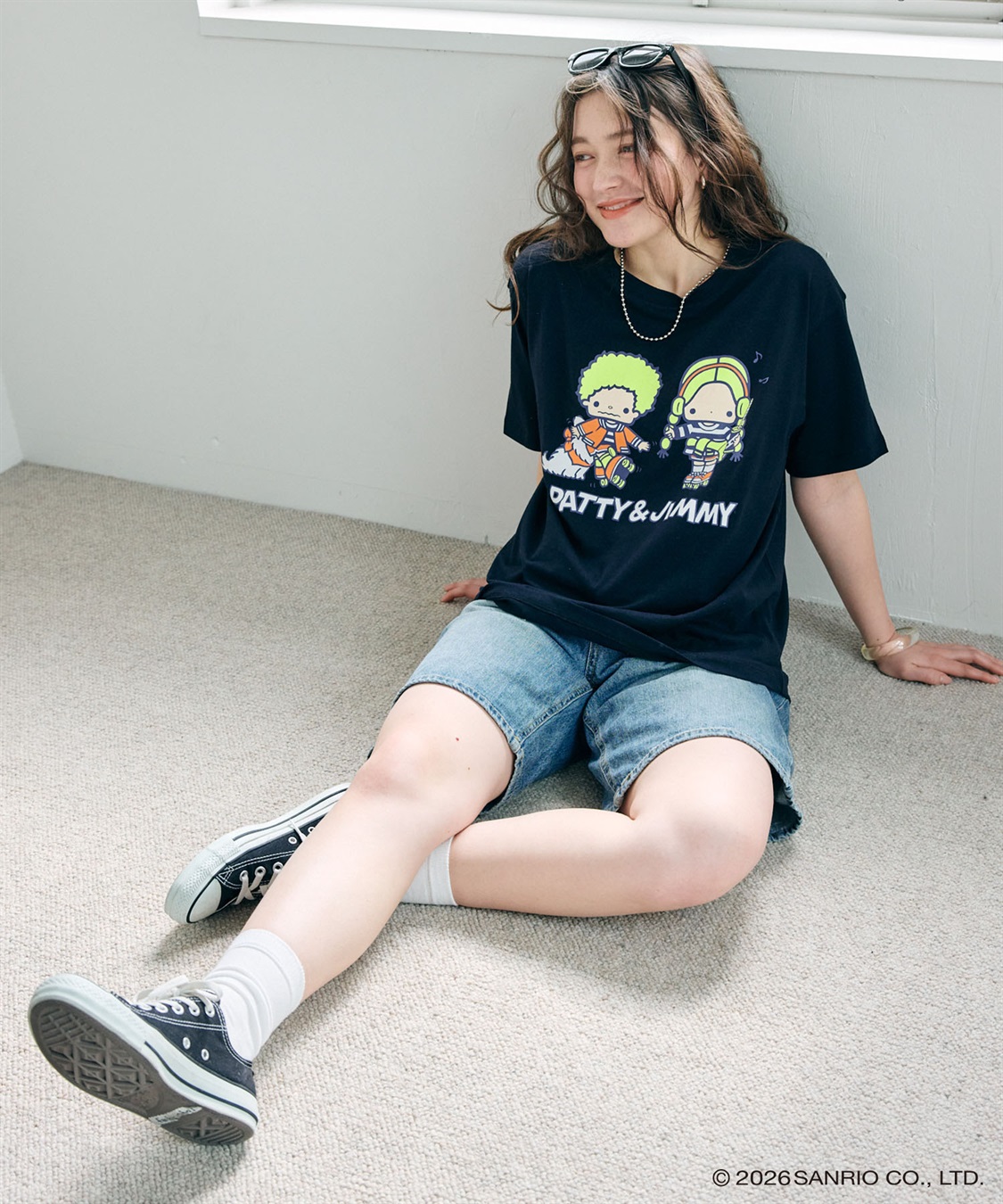 chara station 【sanrio characters】パティ＆ジミープリント半袖Tシャツ《サンリオキャラクターズ》_sub_5