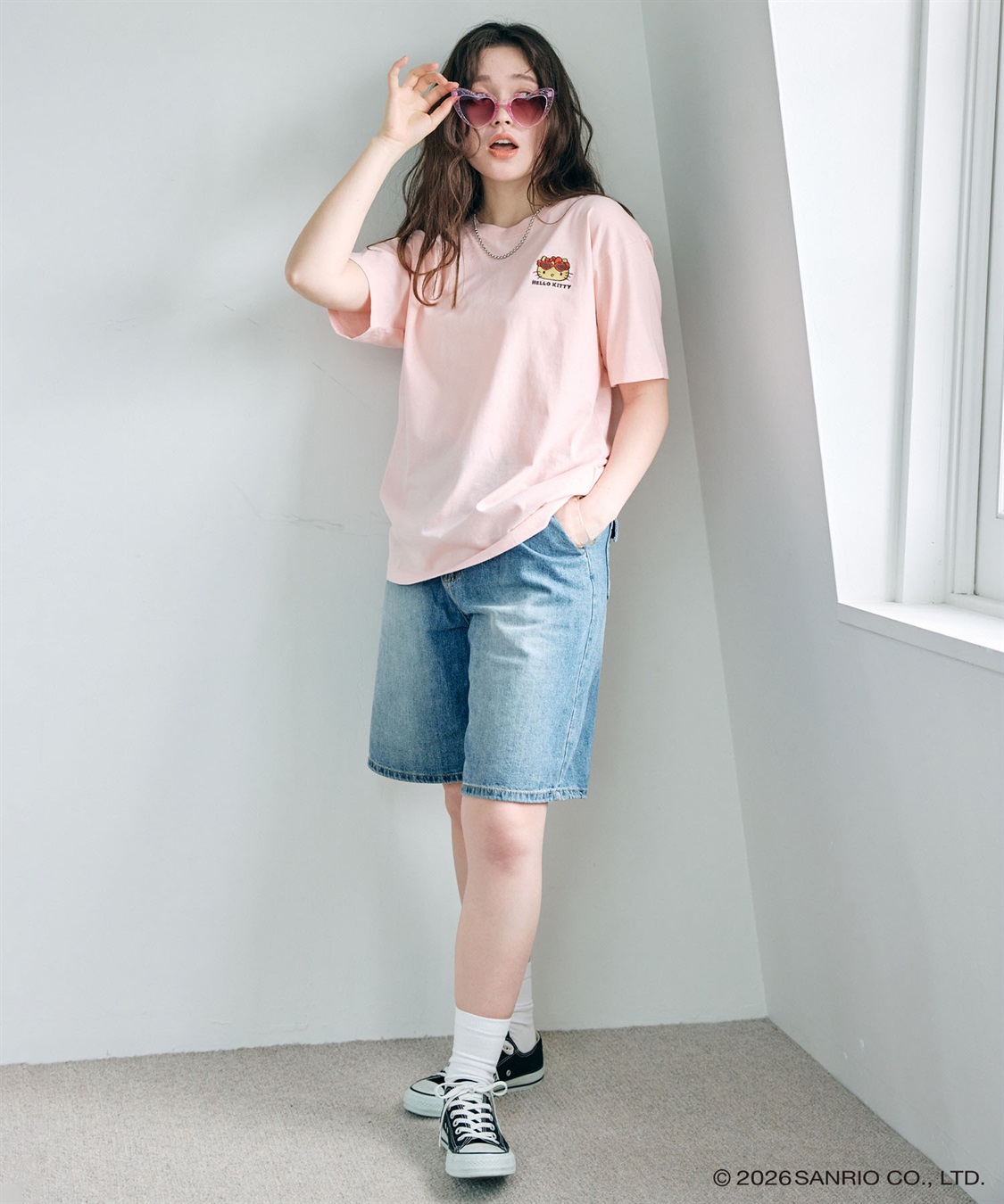 chara station 【sanrio characters】HELLO KITTY/日焼けデザインハローキティ半袖Tシャツ《サンリオキャラクターズ》_sub_9