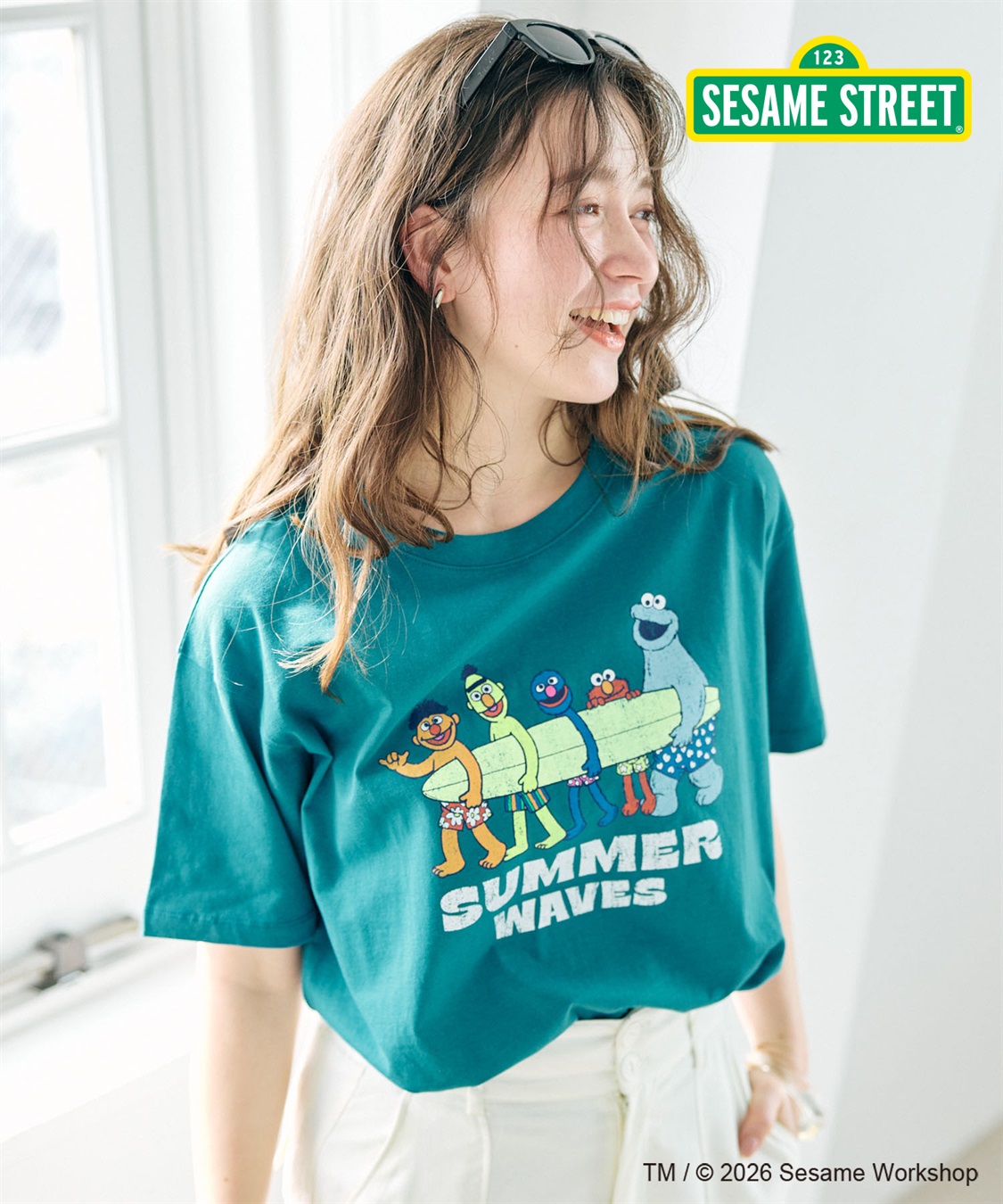 chara station 【セサミストリート/SESAME STREET】サーフフォトプリントTシャツ（ELMO＆FRIENDS）_sub_2