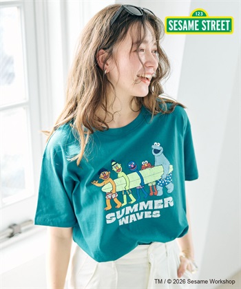 chara station 【セサミストリート/SESAME STREET】サーフフォトプリントTシャツ（ELMO＆FRIENDS）_subthumb_2