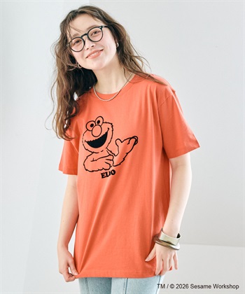 chara station 【セサミストリート/SESAME STREET】エルモ/ELMOフロッキープリント半袖Tシャツ_subthumb_5