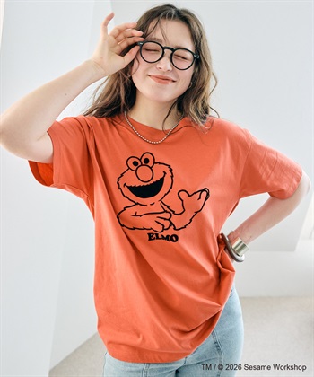 chara station 【セサミストリート/SESAME STREET】エルモ/ELMOフロッキープリント半袖Tシャツ_subthumb_6