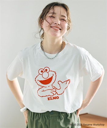 chara station 【セサミストリート/SESAME STREET】エルモ/ELMOフロッキープリント半袖Tシャツ_subthumb_11