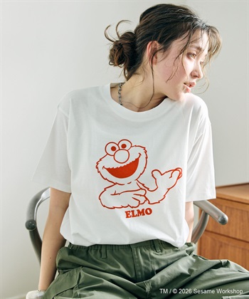 chara station 【セサミストリート/SESAME STREET】エルモ/ELMOフロッキープリント半袖Tシャツ_subthumb_12