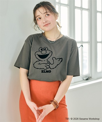 chara station 【セサミストリート/SESAME STREET】エルモ/ELMOフロッキープリント半袖Tシャツ_subthumb_18