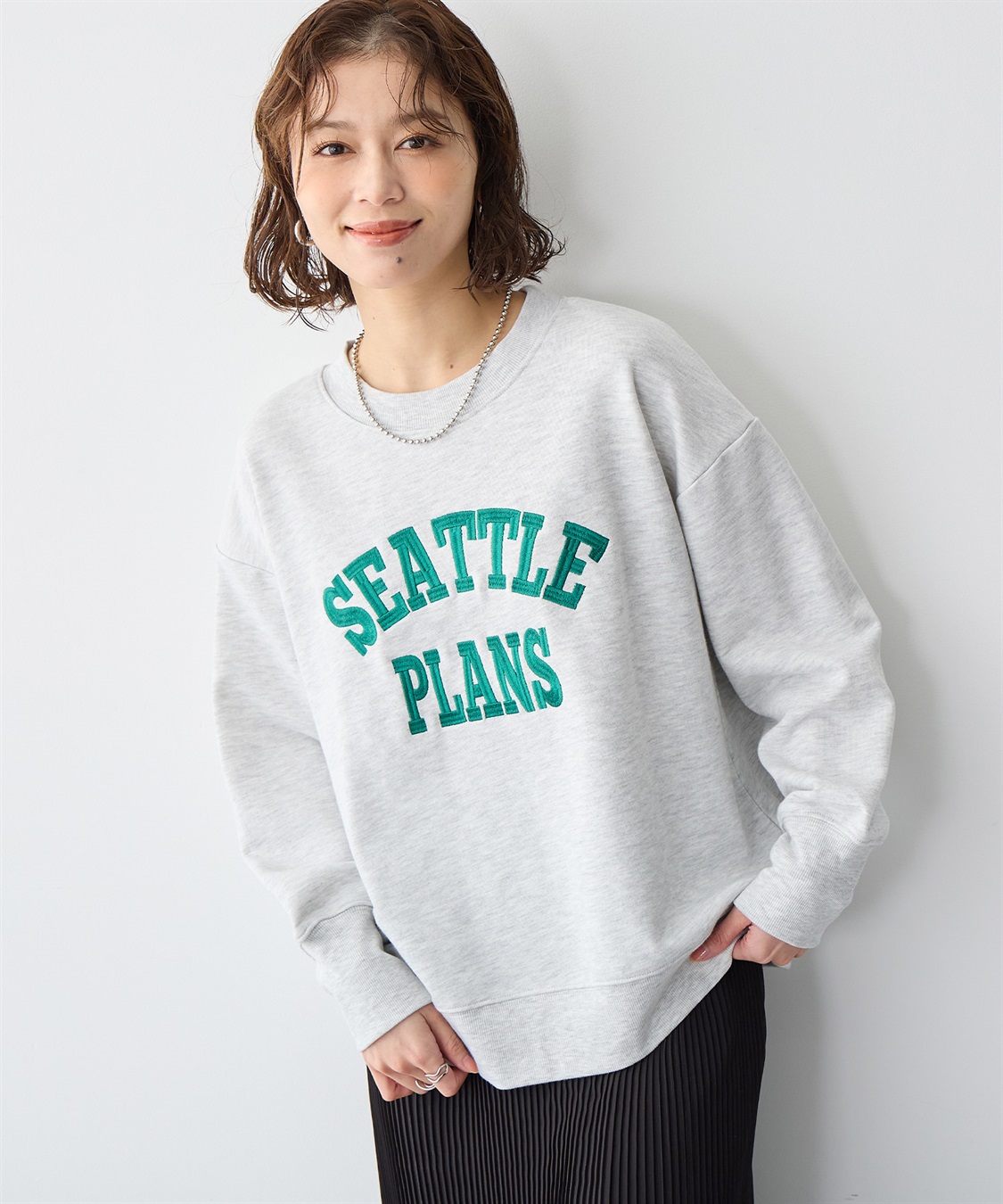 anyfee 【anyfee/プラスサイズ】ビッグシルエット裏毛ロゴ刺繍プルオーバー_sub_7