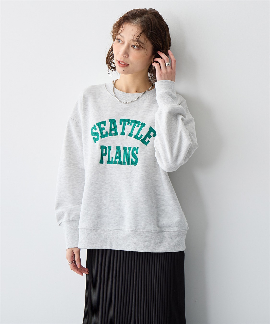 anyfee 【anyfee/プラスサイズ】ビッグシルエット裏毛ロゴ刺繍プルオーバー_sub_10