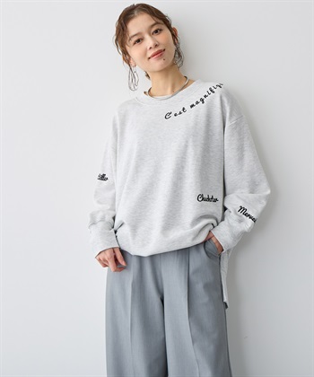 anyfee 【anyfee/プラスサイズ】ビッグシルエット裏毛刺繍プルオーバー_subthumb_12