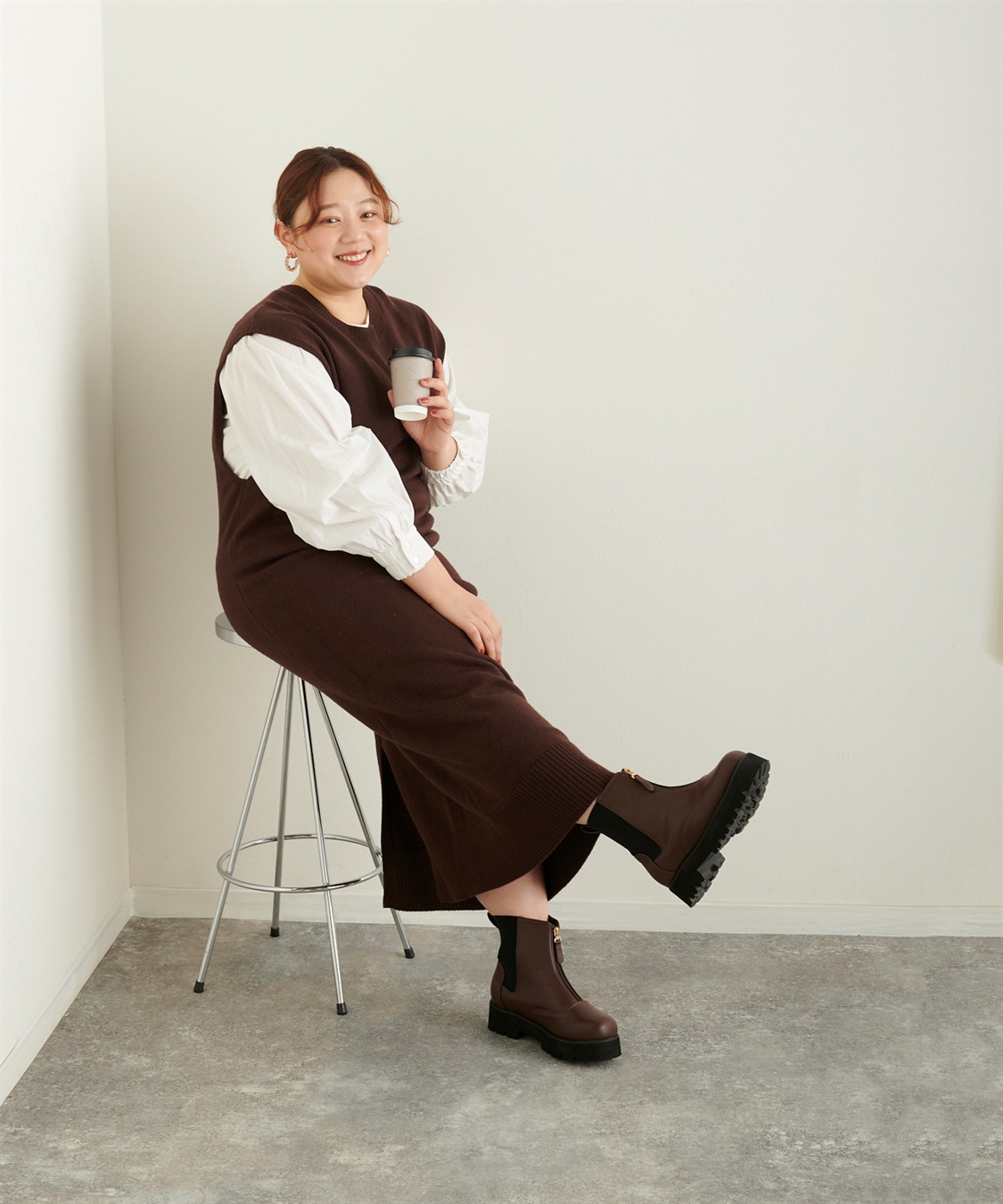 anyfee 【anyfee/プラスサイズ】厚底センタージップブーツ（4E・甲高・幅広）《la farfa SHOES/ラファーファシューズ》_sub_20