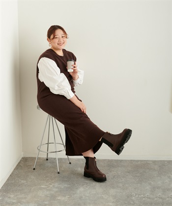 anyfee 【anyfee/プラスサイズ】厚底センタージップブーツ（4E・甲高・幅広）《la farfa SHOES/ラファーファシューズ》_subthumb_20