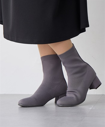 anyfee 【anyfee/プラスサイズ】5cmヒールソックスブーツ（4E・甲高・幅広）《la farfa SHOES/ラファーファシューズ》_subthumb_3